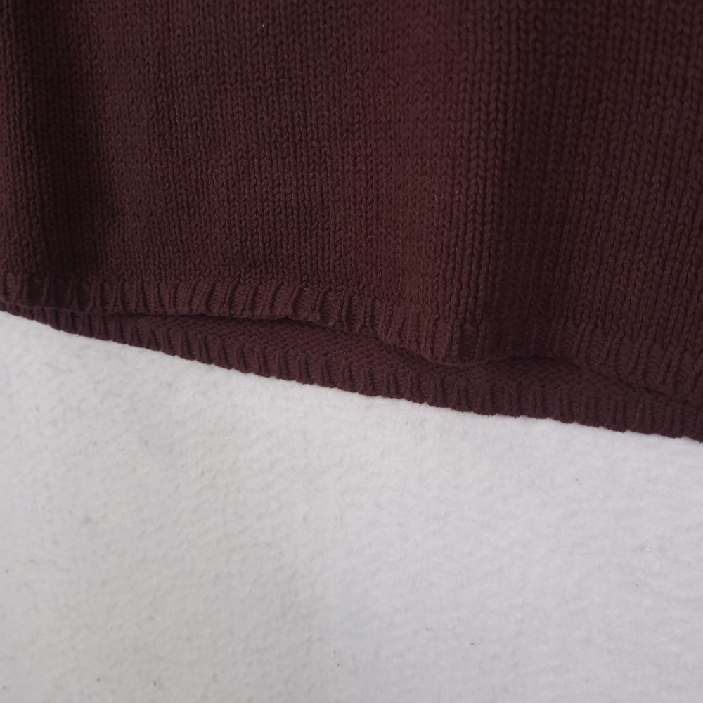 J.Crew V-Neck Sweater Mens L Burgundy Cotton Knit Raglan Pullover Classic - Picture 7 of 10